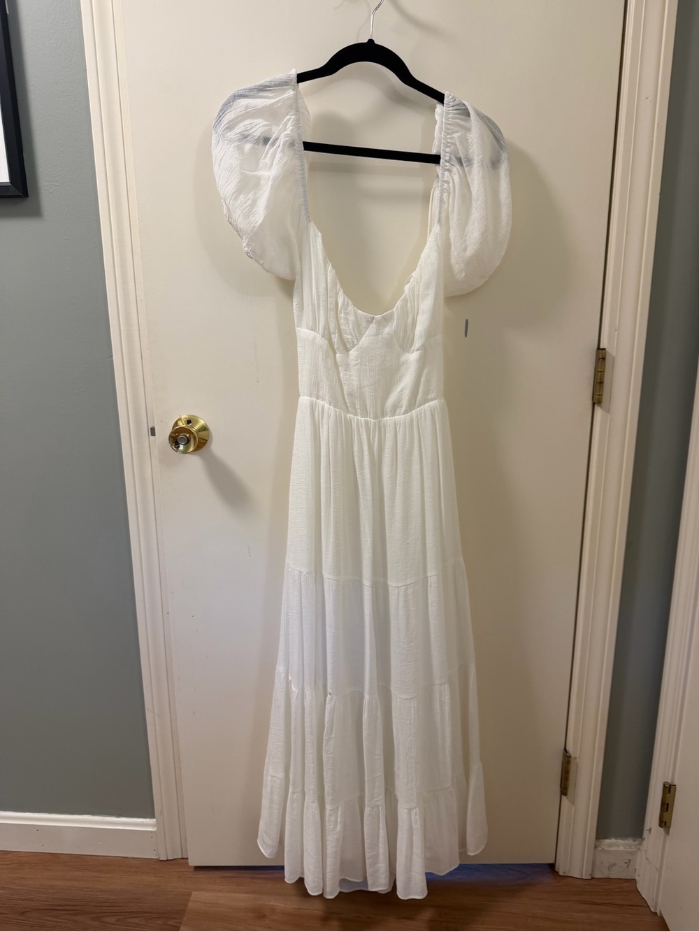 White backless midi dress